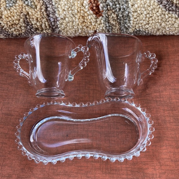 Vintage Imperial Glass Candlewick Open Sugar, Creamer & Tray - Picture 3 of 12